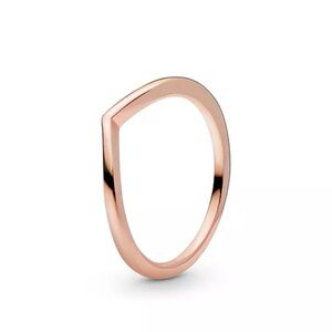 2 Pandora rose gold polished wishbone rings